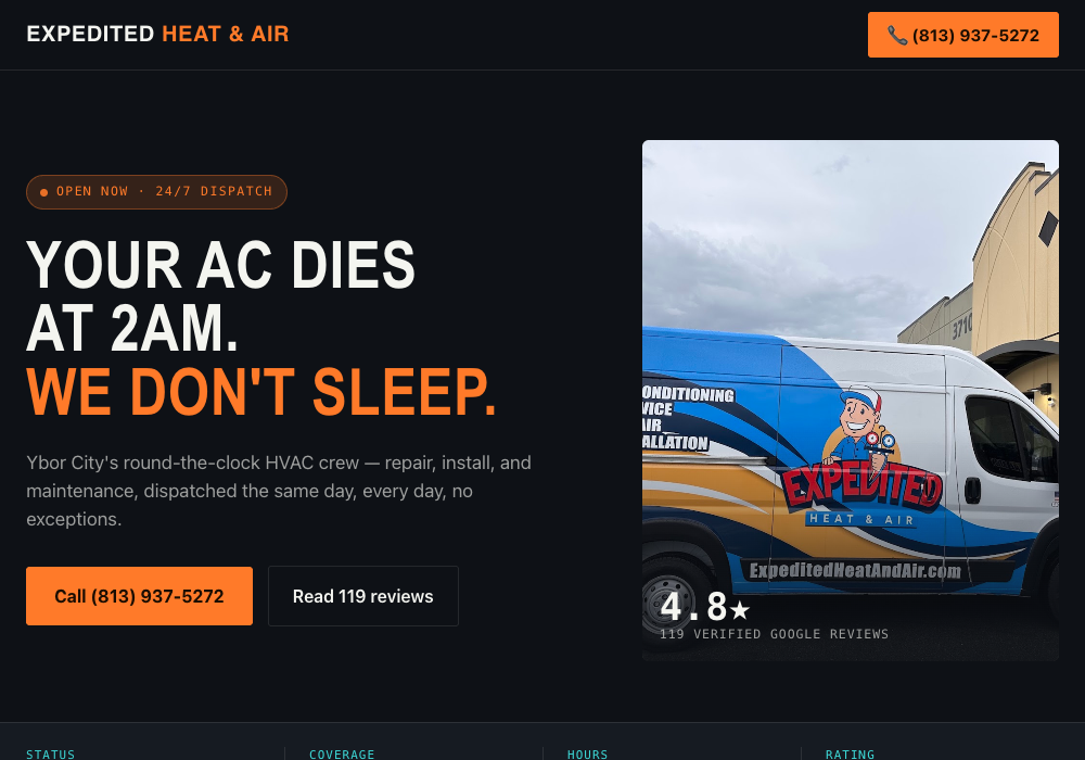 Expedited Heat & Air website