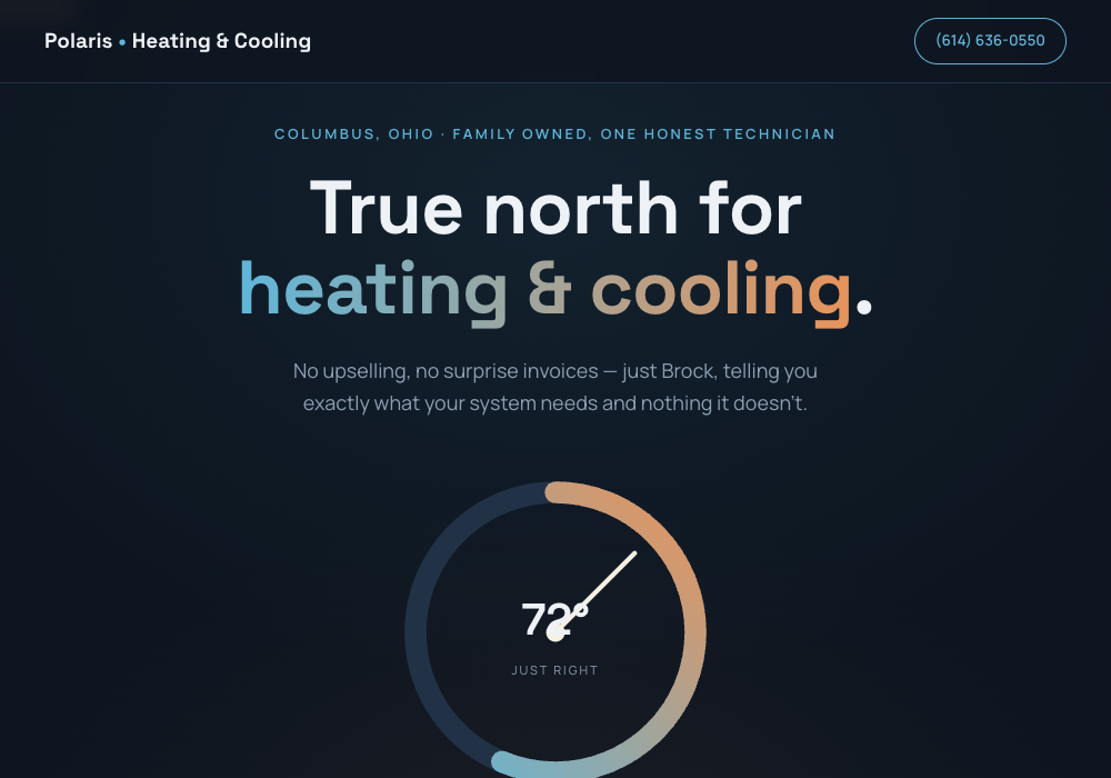Polaris Heating and Cooling website